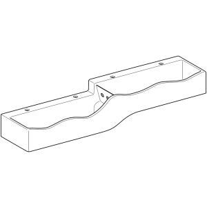 Geberit Bambini Spiel- und Waschlandschaft 180 cm für 4 Becken (links). Handwaschbecken für Kinder.