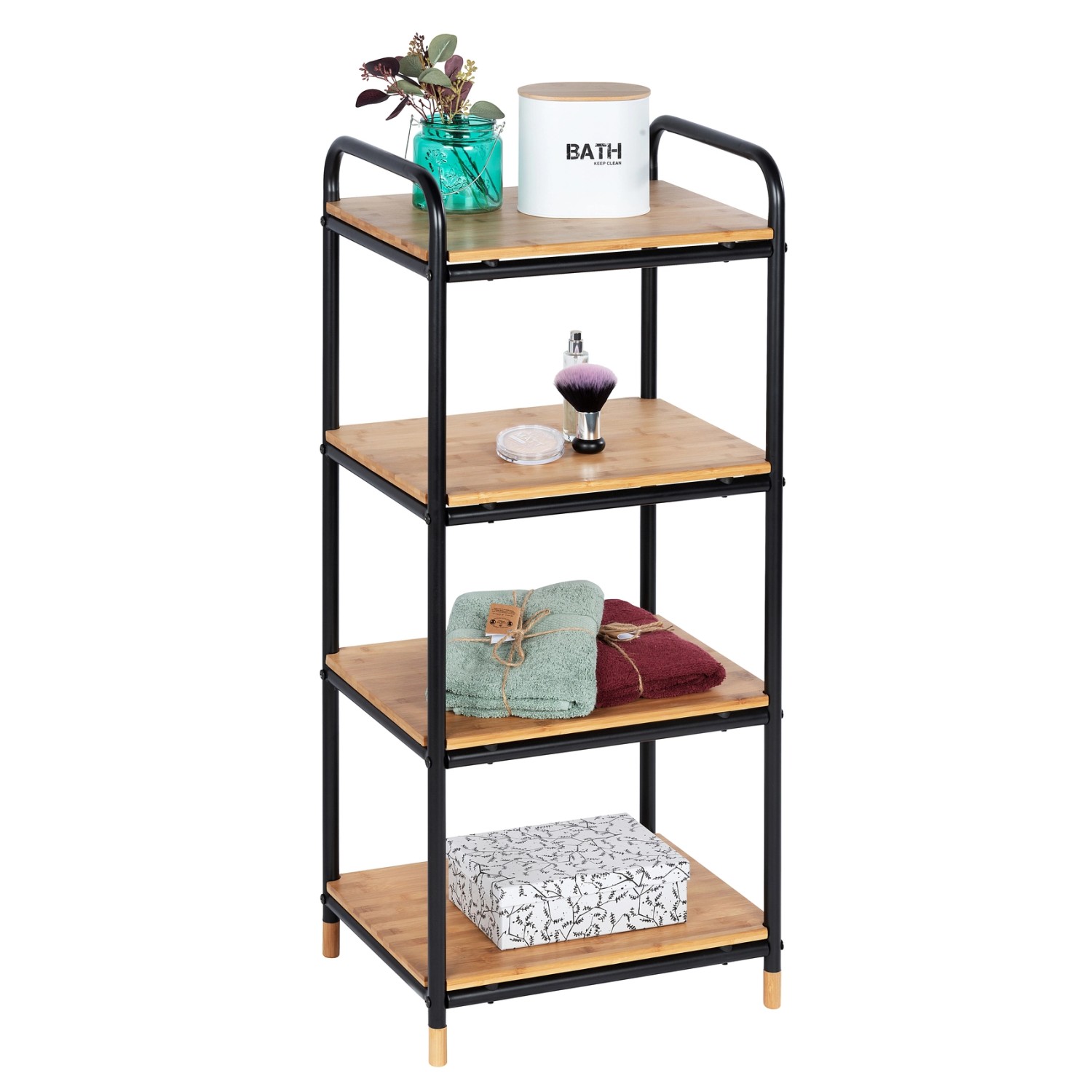 Wenko Regal Loft Bambus Braun mit 4 Etagen