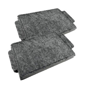 Zwei AIR2GO Aktivkohlefilter als Ersatz für Miele DKF19-1 für Unterbauhauben.