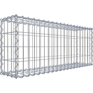Gabiona Gabionenkorb, 40x100x20 cm, Maschenweite 5x10 cm, aus verzinktem Drahtgitter.