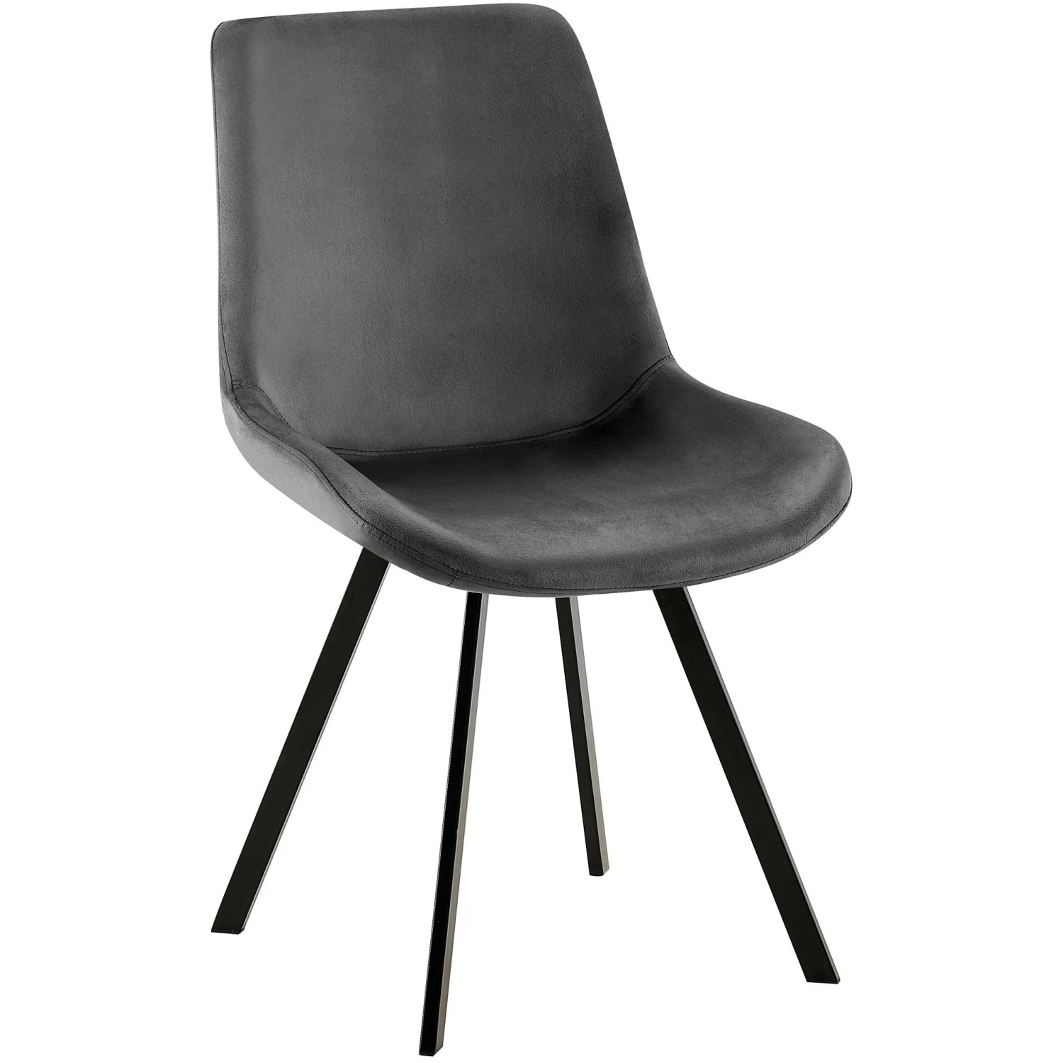 DELUKE Esszimmerstuhl LOVER Samt Dunkelgrau 53x59x89cm Essstühle Esszimmerstühle Küchenstühle Wohnzimmerstühle