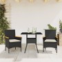 vidaXL 3-tlg. Garten-Essgruppe aus Rattan mit Tisch, 2 Stühlen und Kissen.