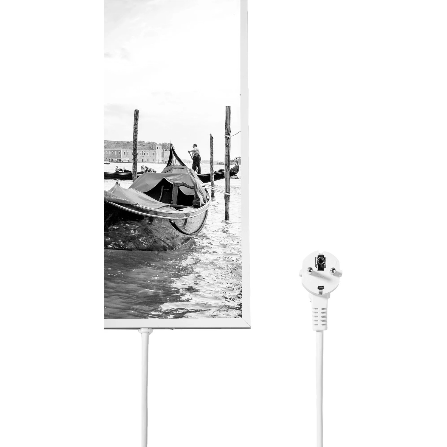 Könighaus Infrarotheizung mit Venedig-Motiv, 450W, 50x90 cm. Elektrische Heizung mit Gondel-Bild.