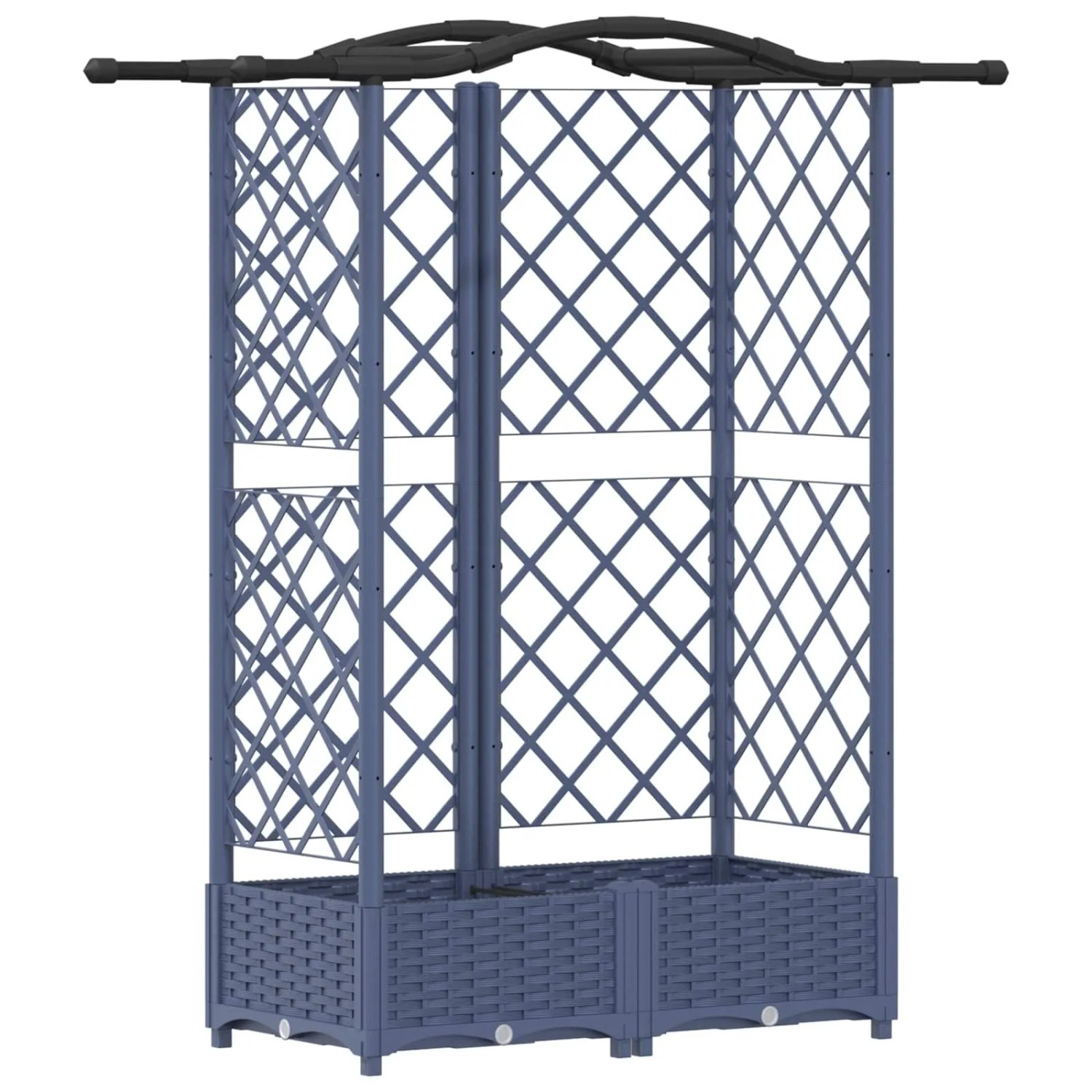 vidaXL Hochbeet mit Rankgitter und Dach Grau 124 x 40 x 126 cm PP 42032557