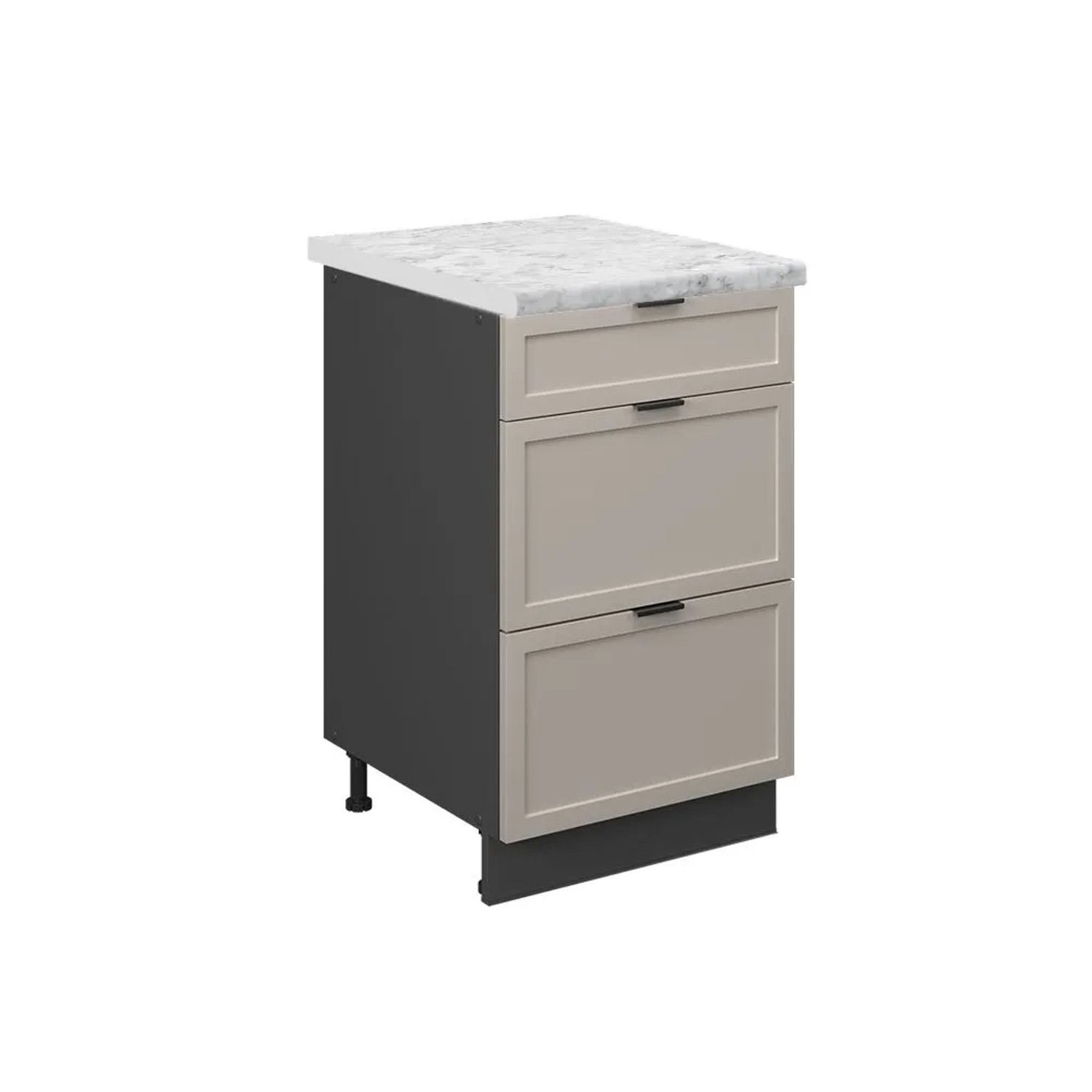 Vicco Küchenunterschrank Fame-Line GrauBeige/Anthrazit 50 x 82, AP Marmor