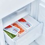 Gefüllte Rotho Gefrierdosen Domino 1,2l im weißen Tiefkühlschrank.