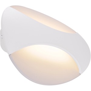 Ovale, weiße Globo Wandleuchte Alexandra aus Metall mit warmweißem Licht.