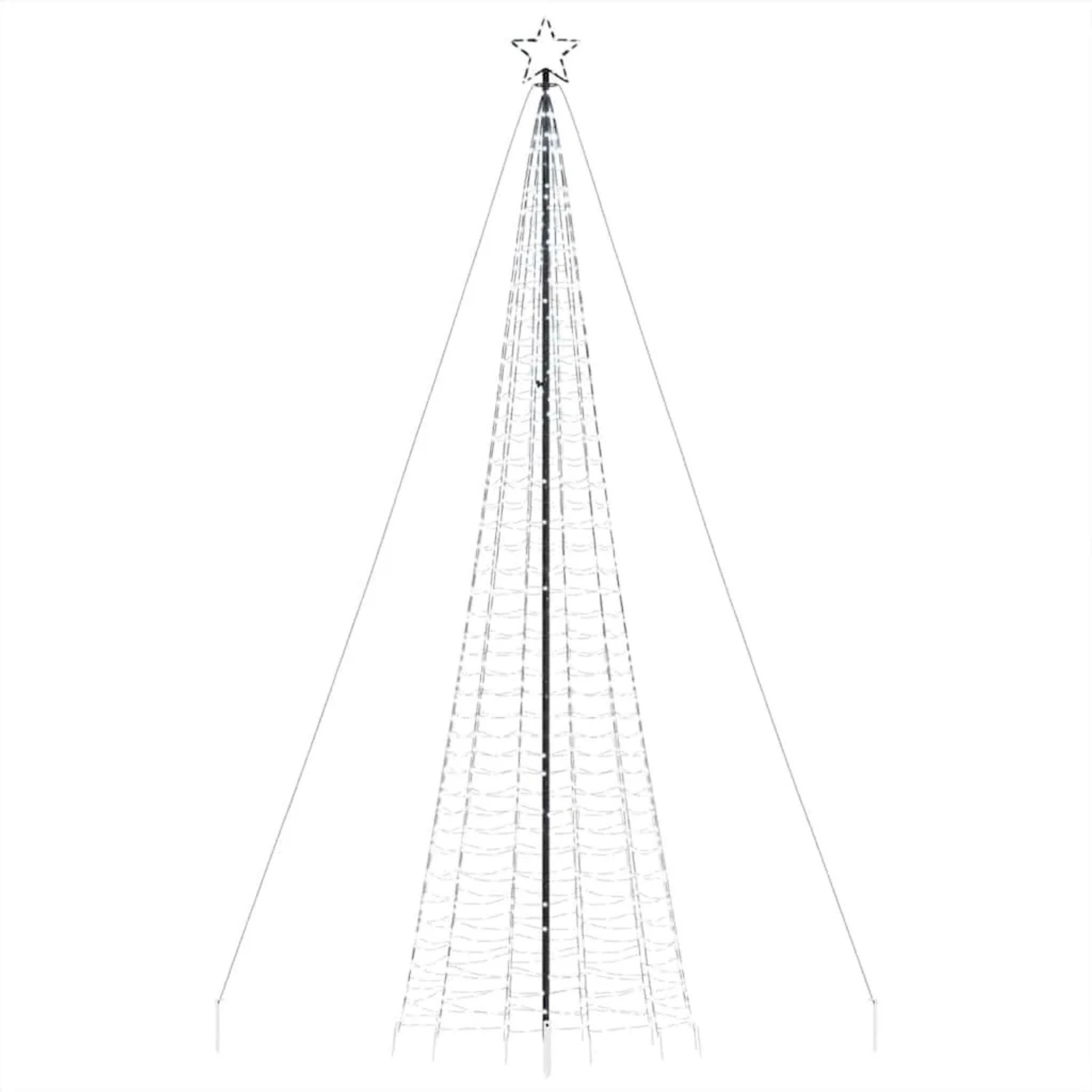 vidaXL LED Weihnachtsbaum mit Erdspießen 1534 LEDs Kaltweiß 500 cm 4016405