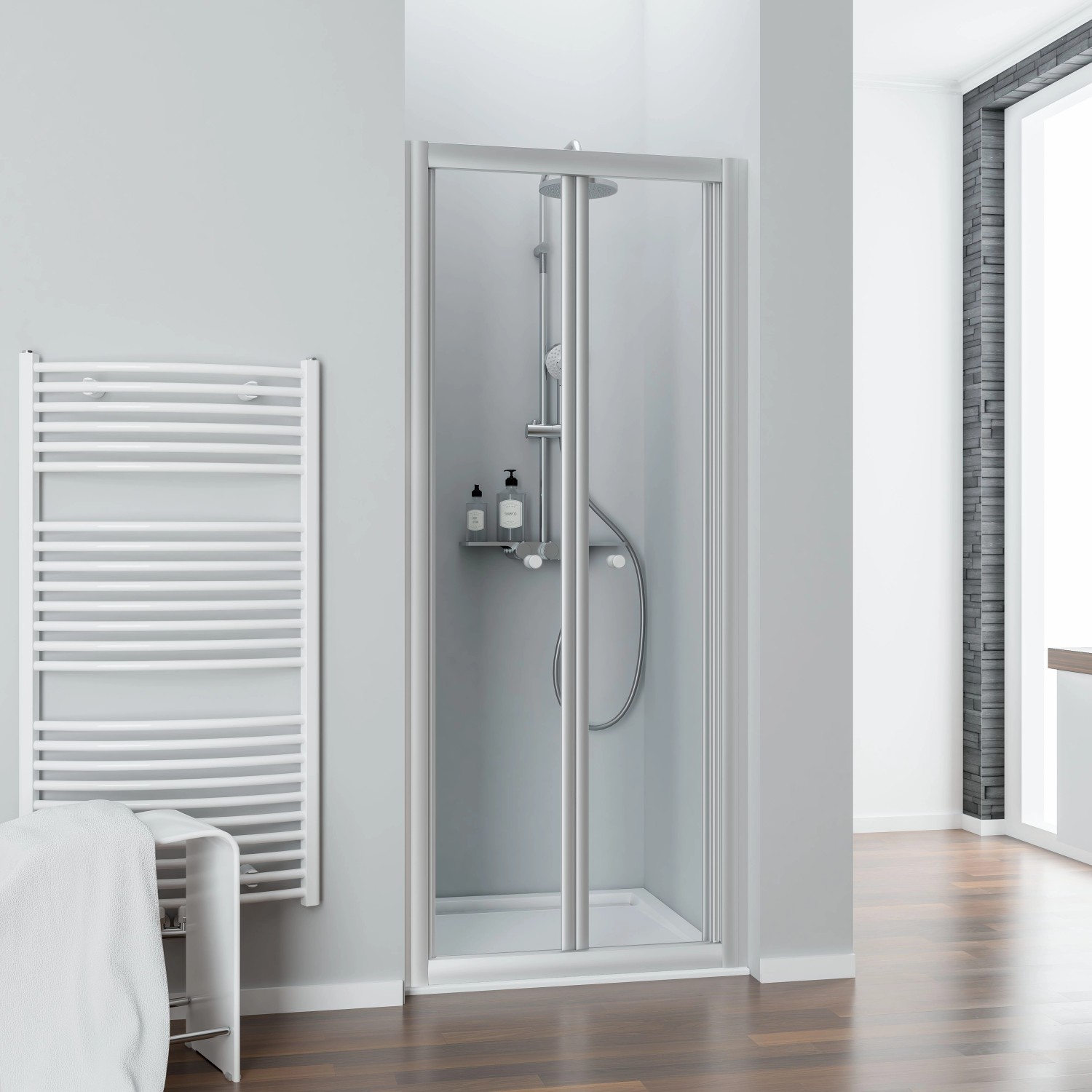 Schulte Klapptür für Seitenwand in Nische Kristall/Trend BxH 80 x 200 cm
