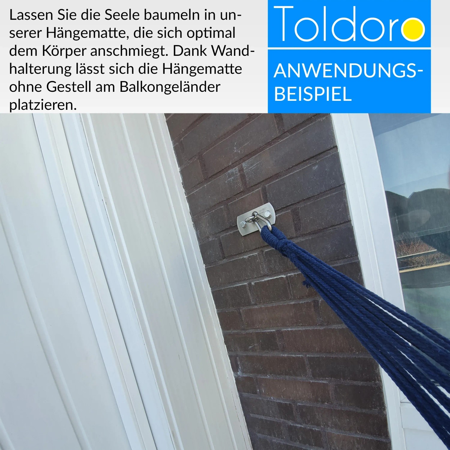 Hängematte Aufhängeset Edelstahl - 2 Wandhalterungen, Bis 250kg, Made In Germany