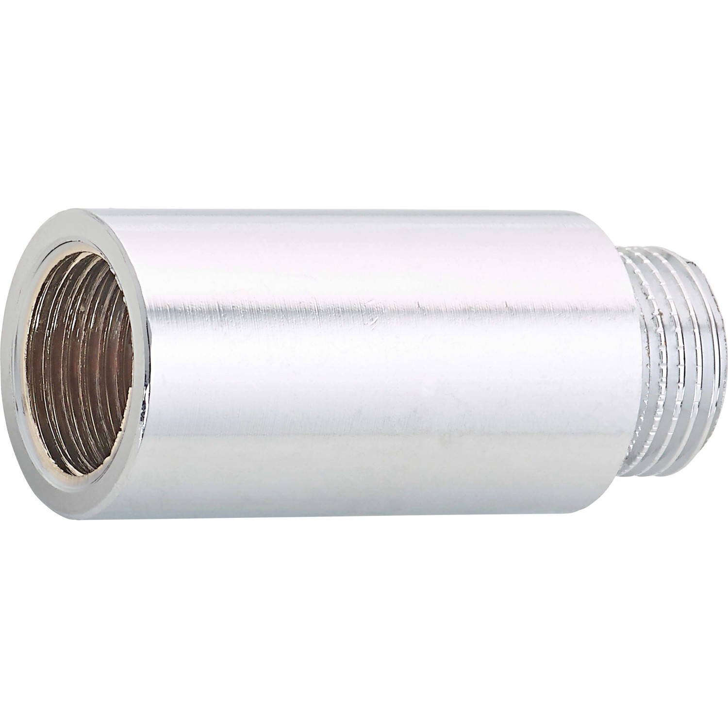 Verchromte Hahnverlängerung aus Messing, 50 mm, Gewindefitting für Armaturen.
