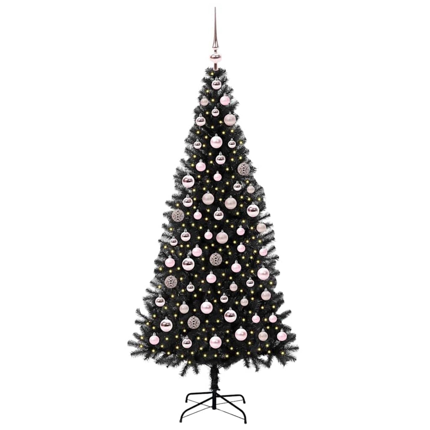 vidaXL Weihnachtsbaum mit 300 LEDs mit Ständer Schwarz 180 cm PVC 3396480