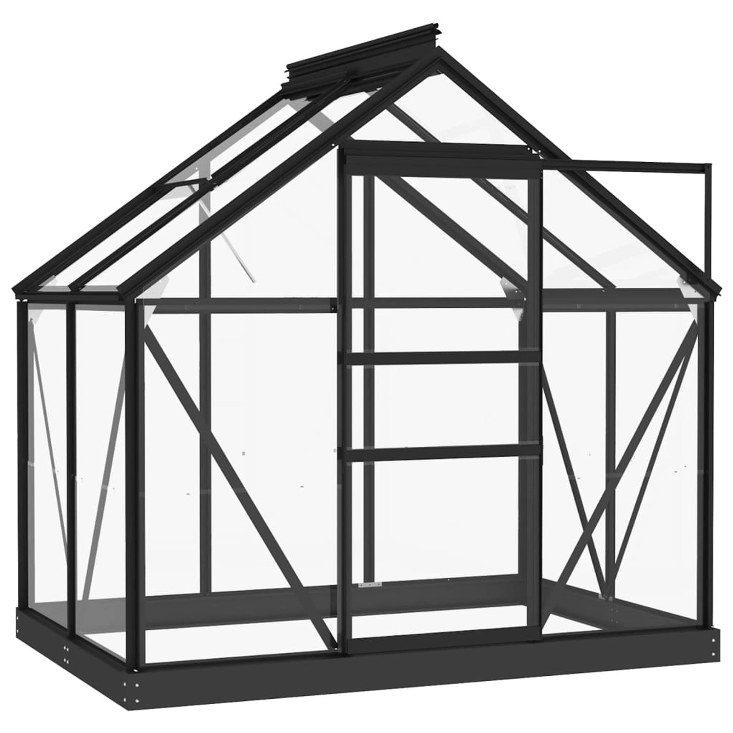 furnicato Glas Gewächshaus Anthrazit 155x103x191 cm Aluminium günstig online kaufen