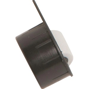 Bohrsenkrolle, Ø 25mm, mit schwarzem Kunststoffgehäuse für Möbel, Traglast 50kg.