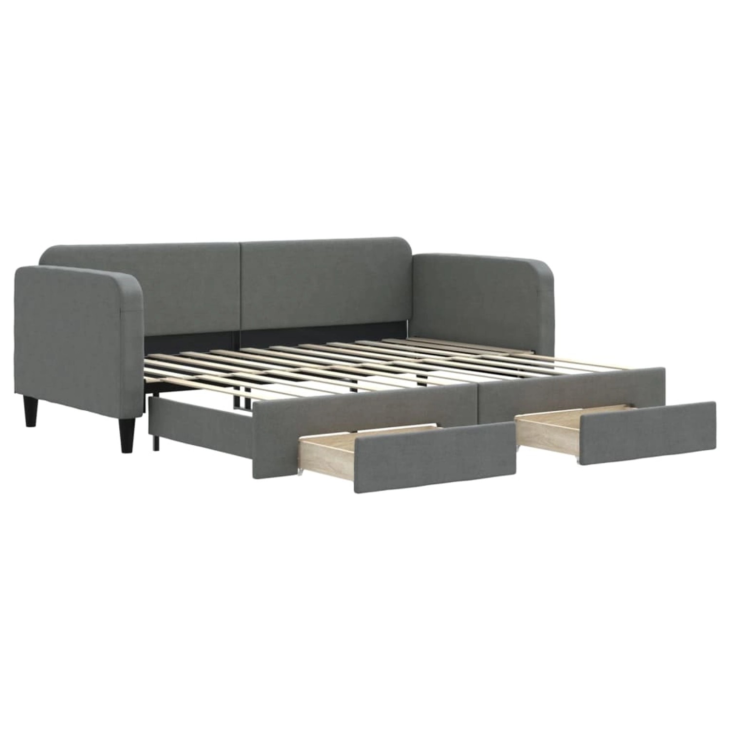 vidaXL Tagesbett Ausziehbar mit Schubladen Dunkelgrau 90x200 cm Stoff189834 günstig online kaufen