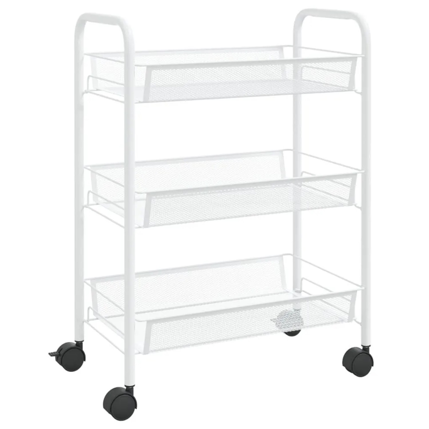 vidaXL Küchenwagen 3 Etagen Weiß 46x26x64 cm Eisen 336323