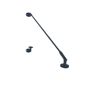 Glasvordach Halterung in Anthrazit: Edelstahl Zugstange und Wandhalterung für Glasvordächer.