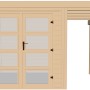 Weka Holz-Gartenhaus Pesaro mit Flachdach und Anbau, unbehandelt, 369x293 cm.