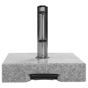 Doppler Sonnenschirmständer Trolley Granit 50 kg mit Edelstahlrohr und Rollen.