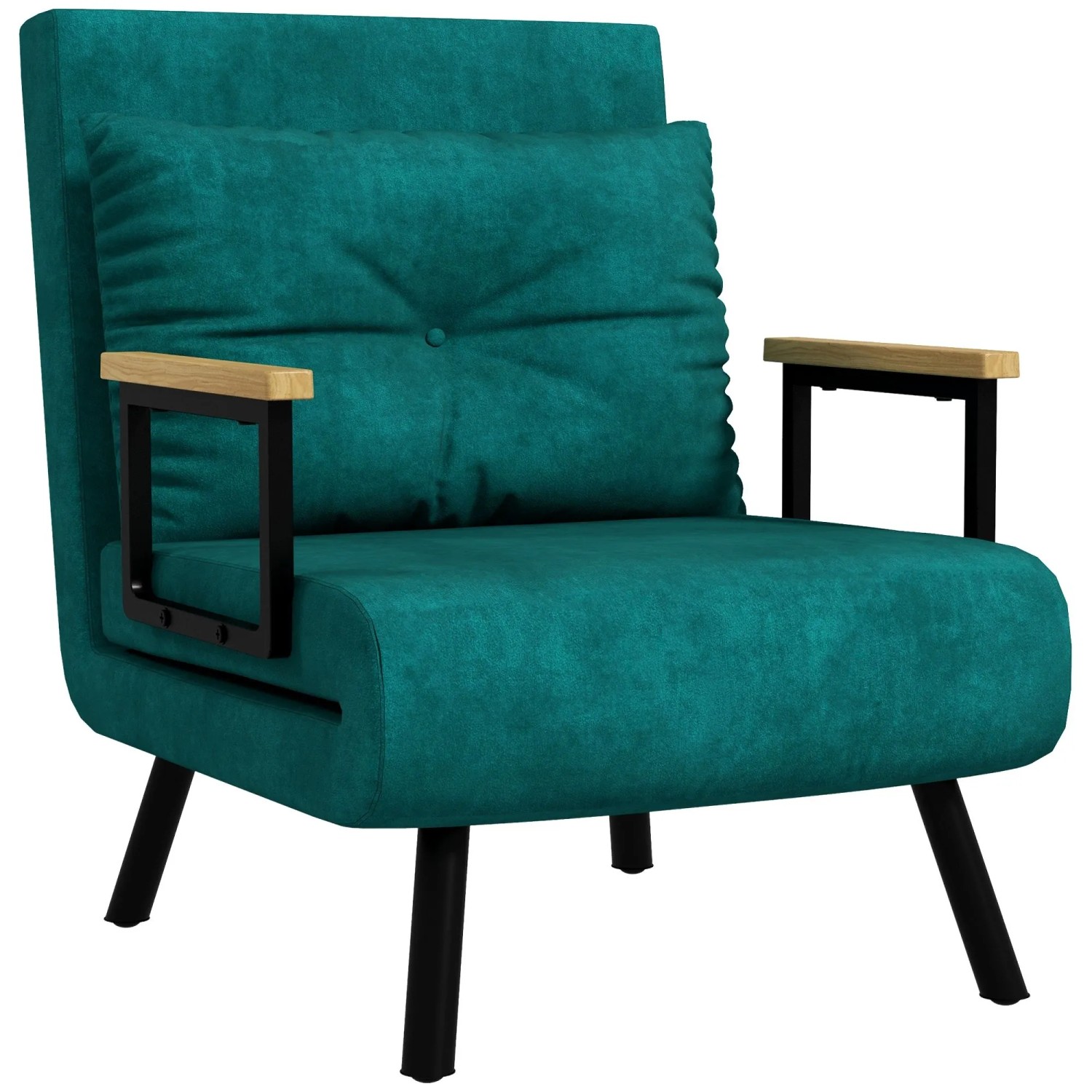 HOMCOM Schlafsofa Stahl Polyester 63 x 73 x 81 cm Grün