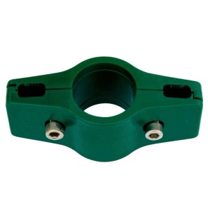 Grüner Doppelverbinder (34 mm) für Einstabmattenzaun, Zubehör für Zaunbau.