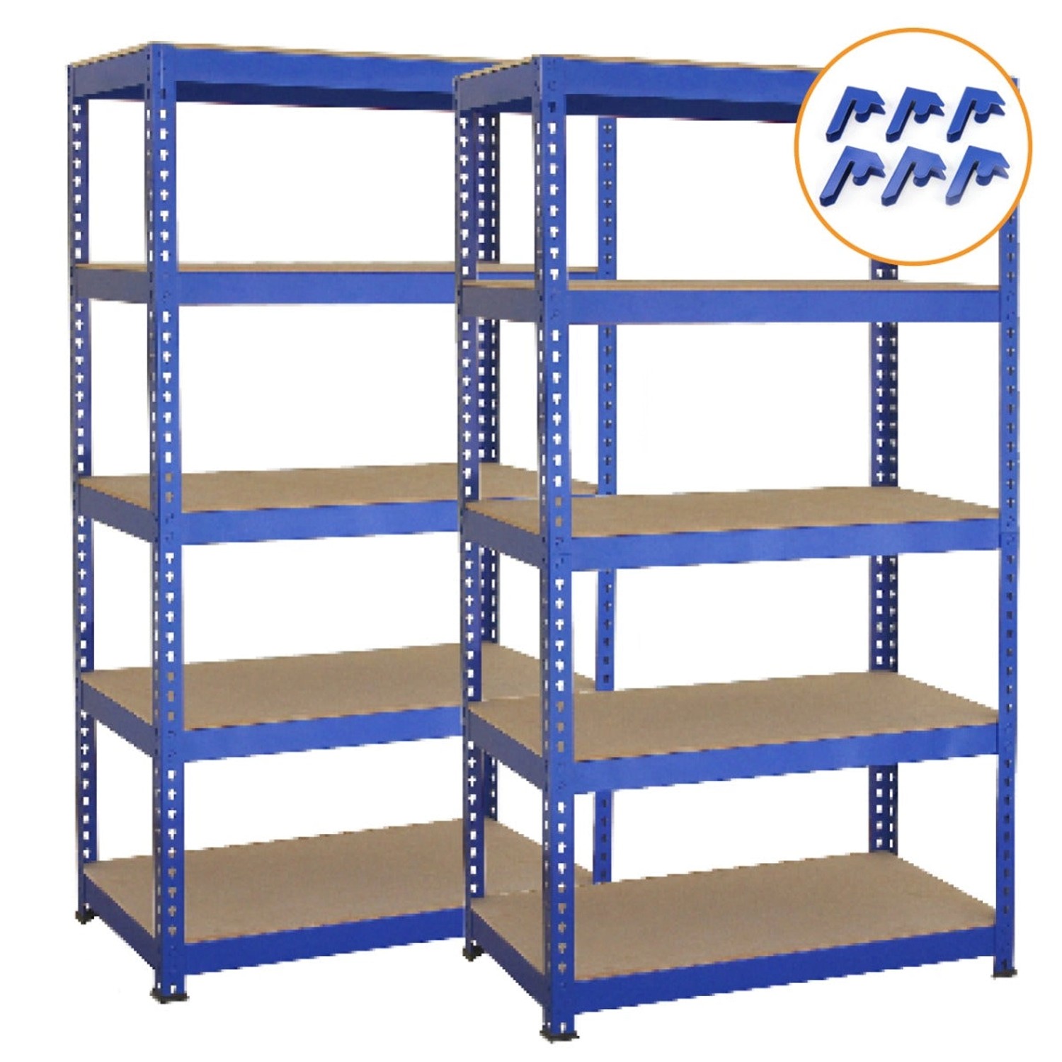Monstershop 2 x T-RAX Lagerregal 75cm x 150cm x 30cm Blau mit Gratis Verbin günstig online kaufen