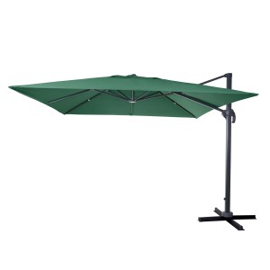 Dunkelgrüner MCW Ampelschirm 3x3m aus Alu/Stahl, ohne Ständer.