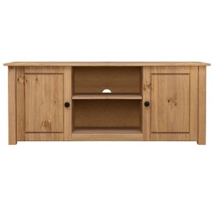 VidaXL TV-Schrank aus Kiefernholz, 120 cm breit, mit 2 Türen und 2 Fächern.