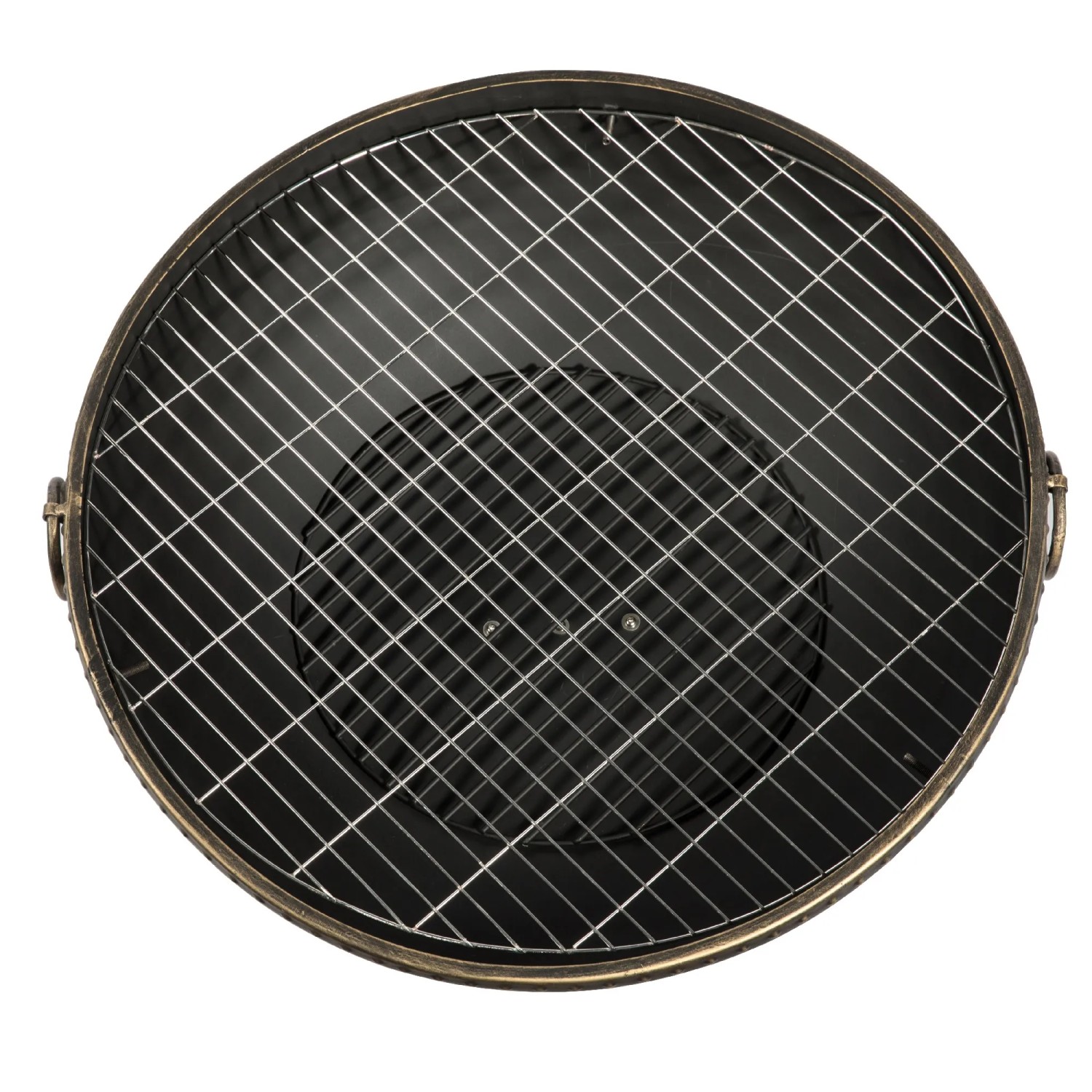 Teamson Home Stahlholzfeuerschale mit Grillrost, Draufsicht.