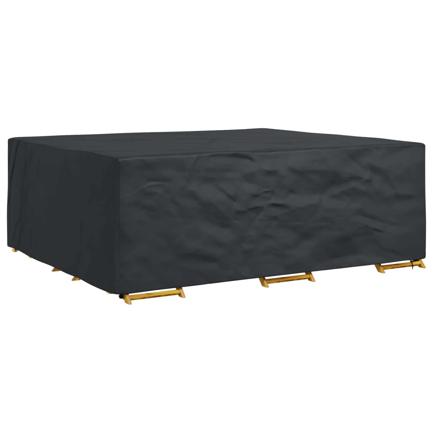 Schwarze vidaXL Möbelabdeckung aus 210D Stoff, rechteckig. Schutzhülle für Gartenmöbel.