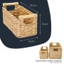 HMF 37279-30CM Aufbewahrungskorb Badezimmer Korb Geflochten Wasserhyazinthe Holzgriffen 30 x 15 x 13 cm_3