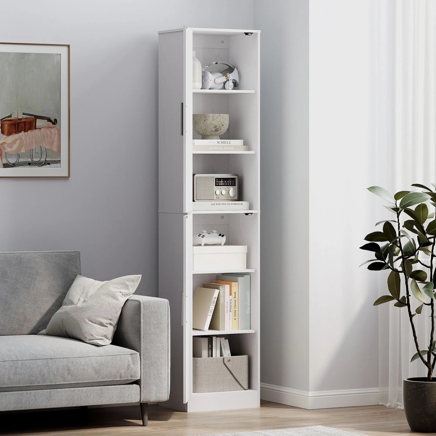 HOMCOM Badezimmer Hochschrank 40 x 35 x 180 cm Weiß kaufen bei OBI
