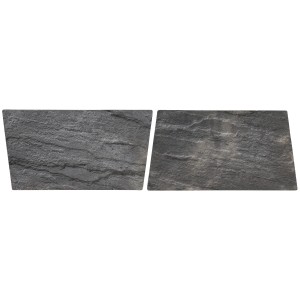 Grau-anthrazitfarbene Kann Rasenkante Nativa in Natursteinoptik mit Schieferstruktur.