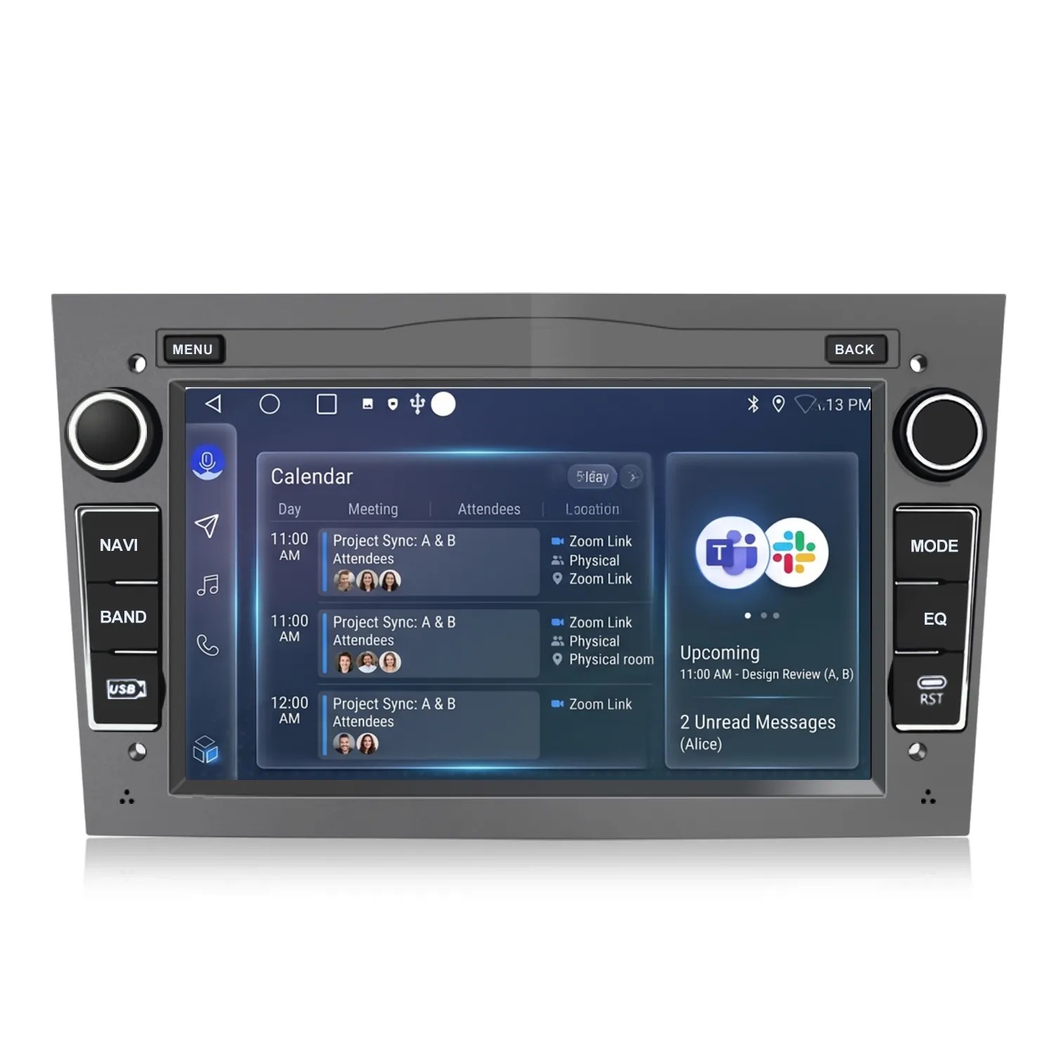 Junsun Opel 2 DIN Autoradio in Grau