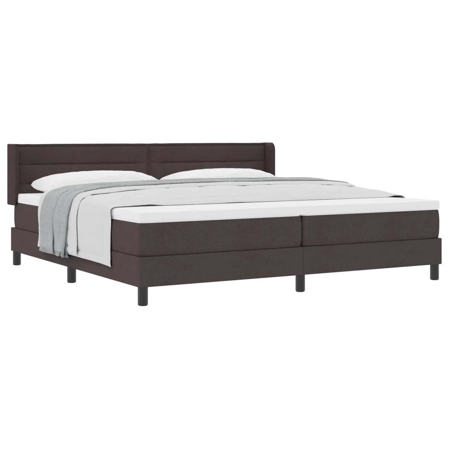 vidaXL Boxspringbett mit Matratze Dunkelbraun 200 x 200 cm Polyester 3341065