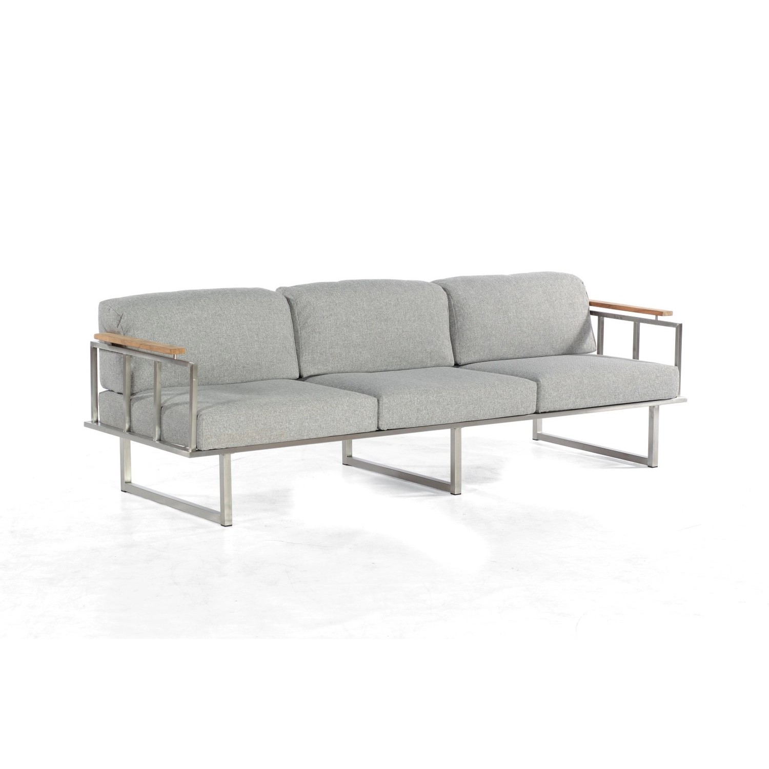 Natur24 3-Sitzer Sofa Lotus Inkl. Kissen 234x77x62 cm Edelstahl und Polypropylen