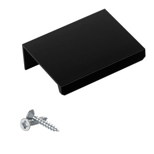Schwarze SOTECH Griffleiste BLANKETT Jane aus Aluminium, 50mm breit, mit Schrauben.