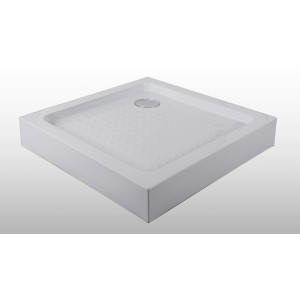 Sanotechnik Duschwanne Quadrat, 80x80 cm, Weiß, aus Acryl mit Ablauf
