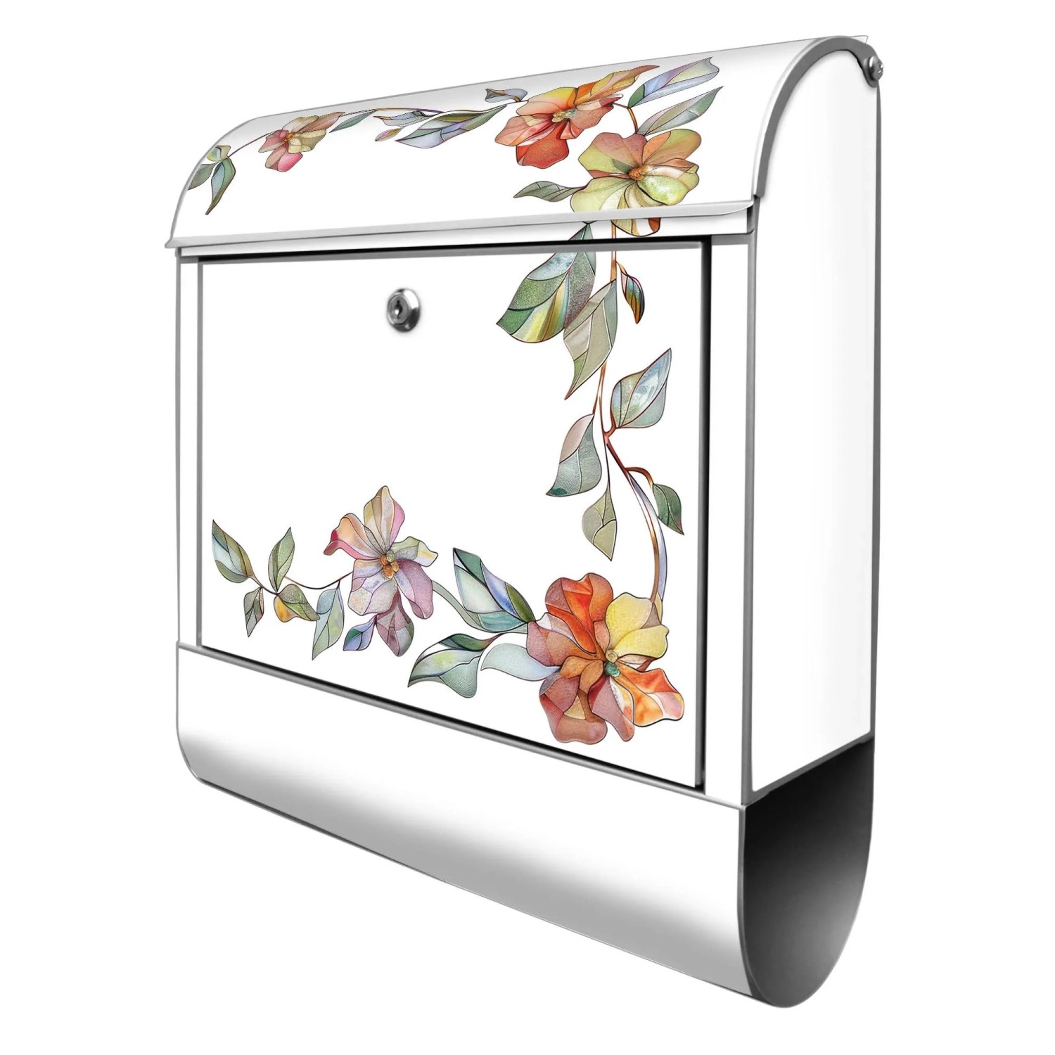 Banjado Design Briefkasten Silber Pulverbeschichtet 39x47x14cm 2 Schlüssel günstig online kaufen