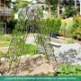 Costway Rankgitter 2er Set aus Metall, schwarz, 180x50cm, mit Pflanzen im Garten.