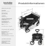 Tectake Bollerwagen Leon Faltbar Mit Bremsen und Gummierten Kunststoffrädern 91 x 53 50 x 101 cm Schwarz_6