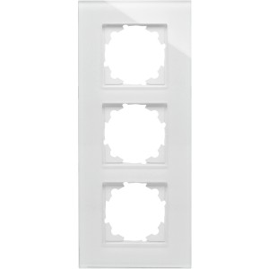 Kopp Glas-Abdeckrahmen Athenis 3-fach, reinweiß für Schalter und Steckdosen.