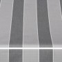 Gestreifte, graue Gelenkarmmarkise Star Fix, 400x250 cm, für Terrasse und Balkon.