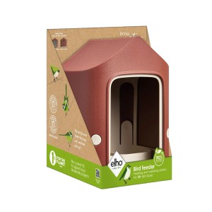 Elho Vogelfutterhaus Cosy 18 cm Rot-Weiß