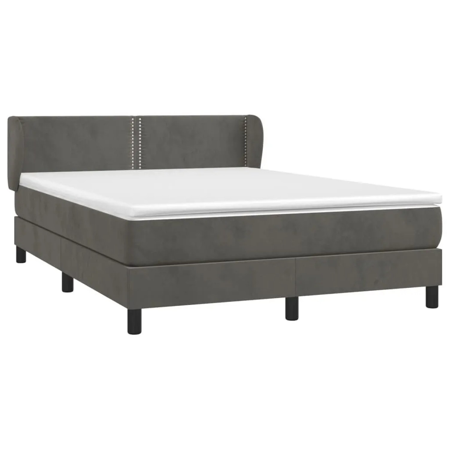 vidaXL Boxspringbett mit Matratze Dunkelgrau 140x200 cm Samt 3127434 günstig online kaufen