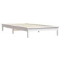 Weißes Massivholzbett 90x190 cm aus Kiefernholz, Einzelbett für Schlafzimmer.