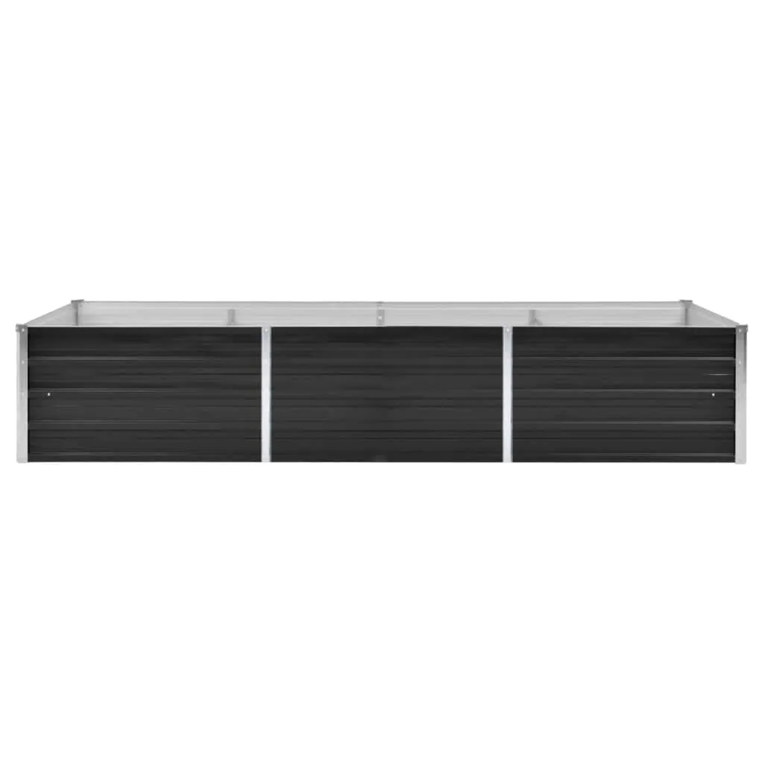 furnicato Garten-Hochbeet, anthrazitfarben, 240x80x45 cm, aus verzinktem Stahl.