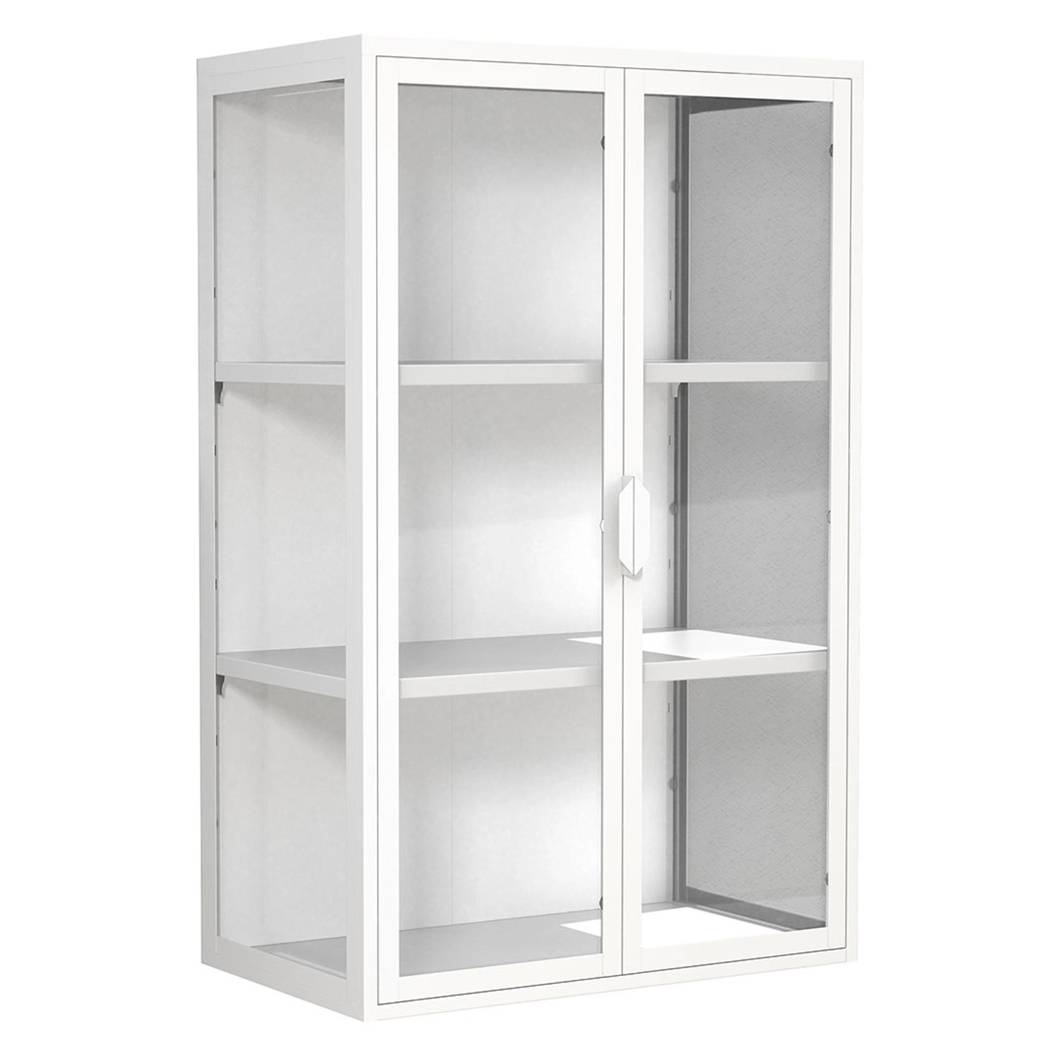 ebuy24 FlokasVL Vitrinenschrank Wandhängend 2 Türen Weiß günstig online kaufen