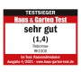 Testsiegel für Robomow RK1000 Mähroboter: "sehr gut" (1,4) im Haus & Garten Test 4/2021.