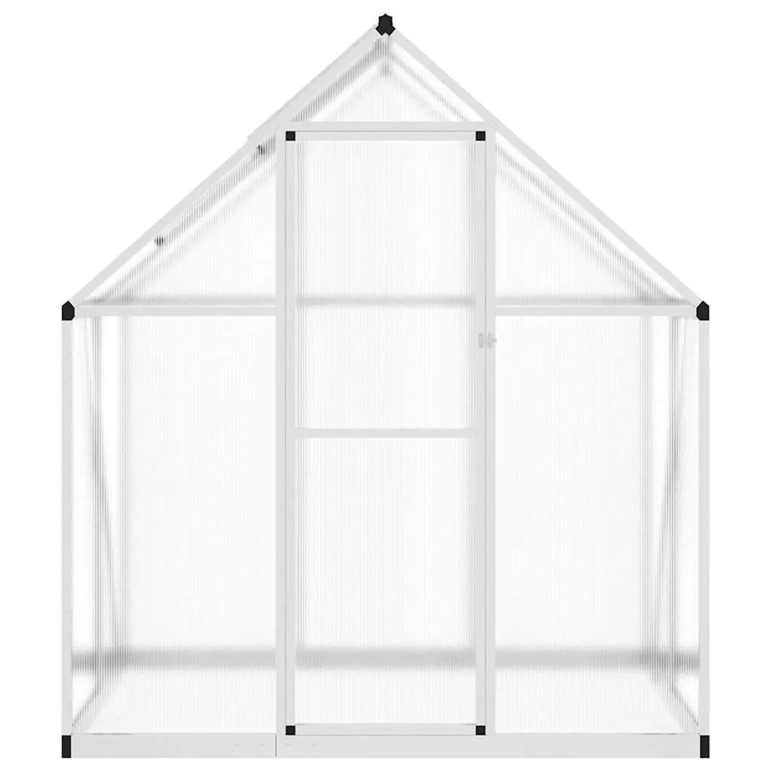 Silbernes vidaXL Gewächshaus mit Fundamentrahmen, 169x114x195 cm, Aluminium und Polycarbonat.